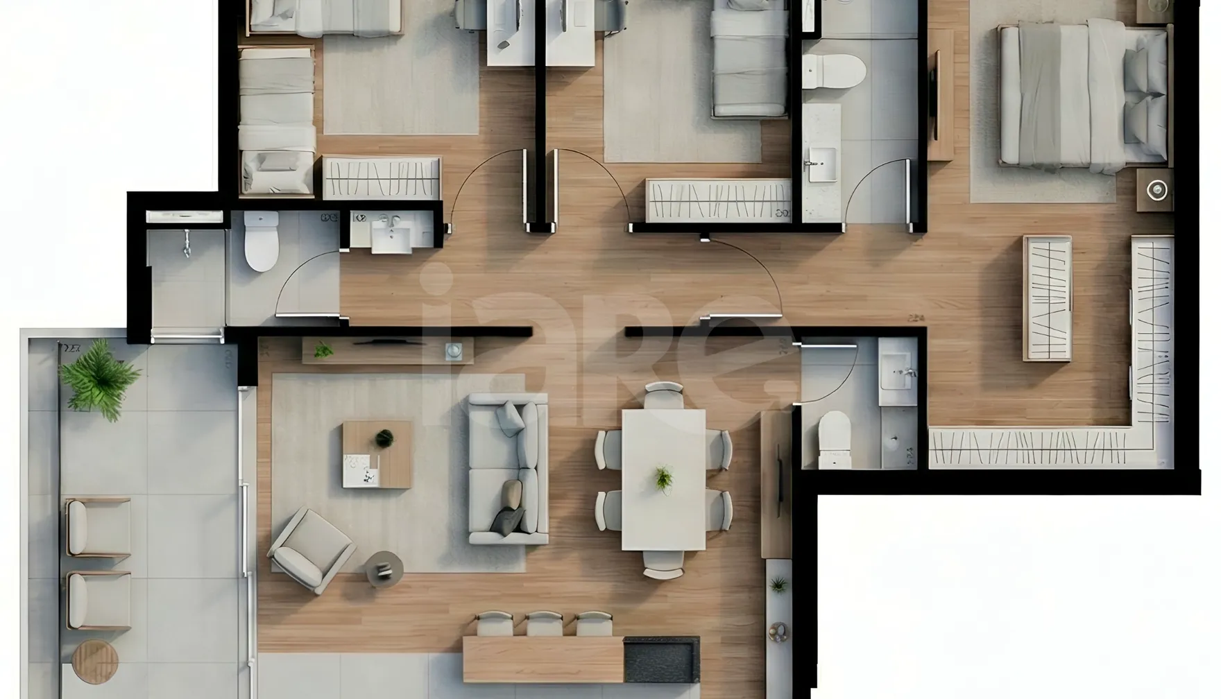 Planta — Apartamento 99,33 m²