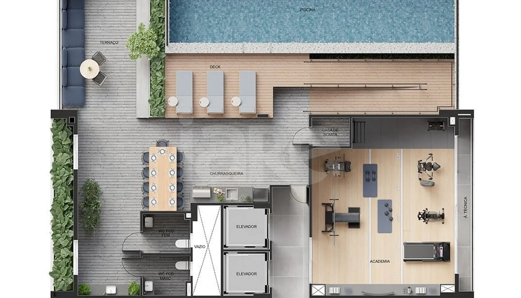 Planta — Pavimento rooftop