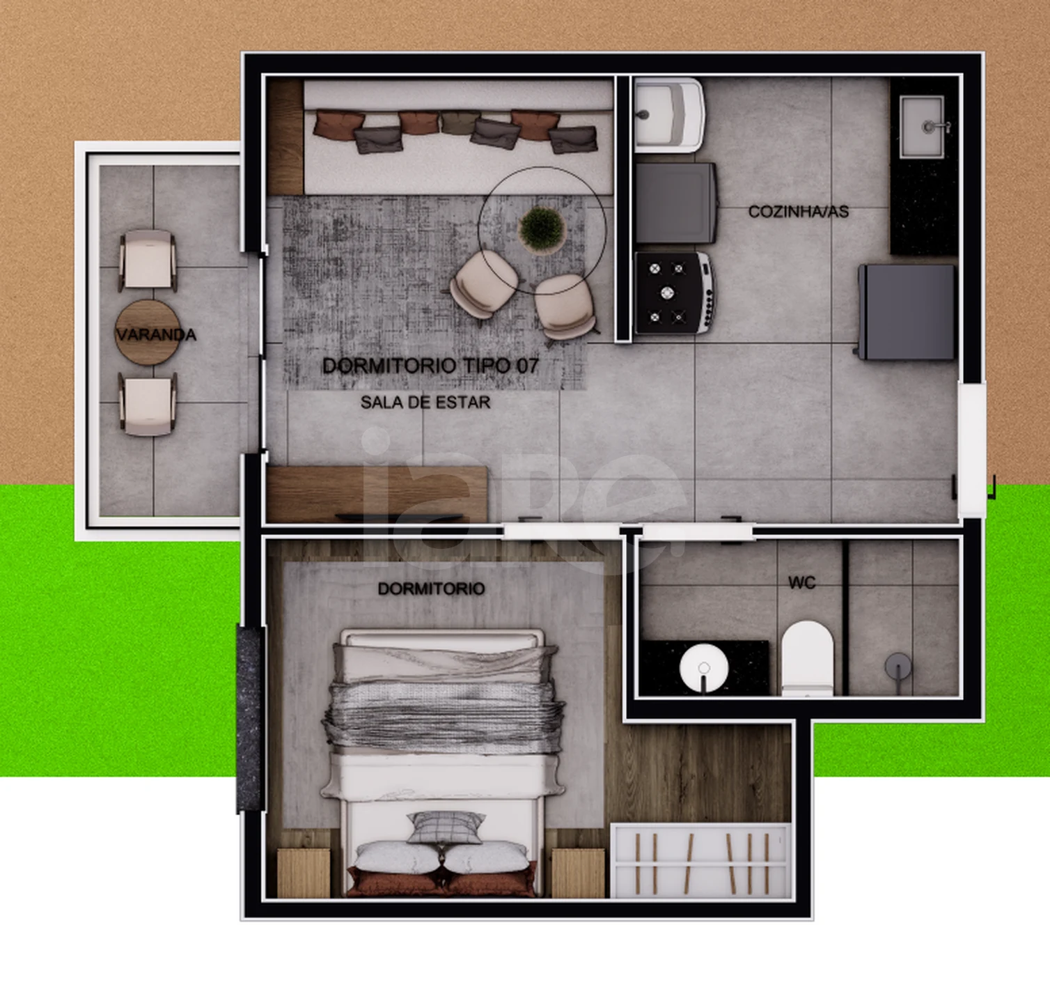 Planta — Apartamento 28,73 m²
