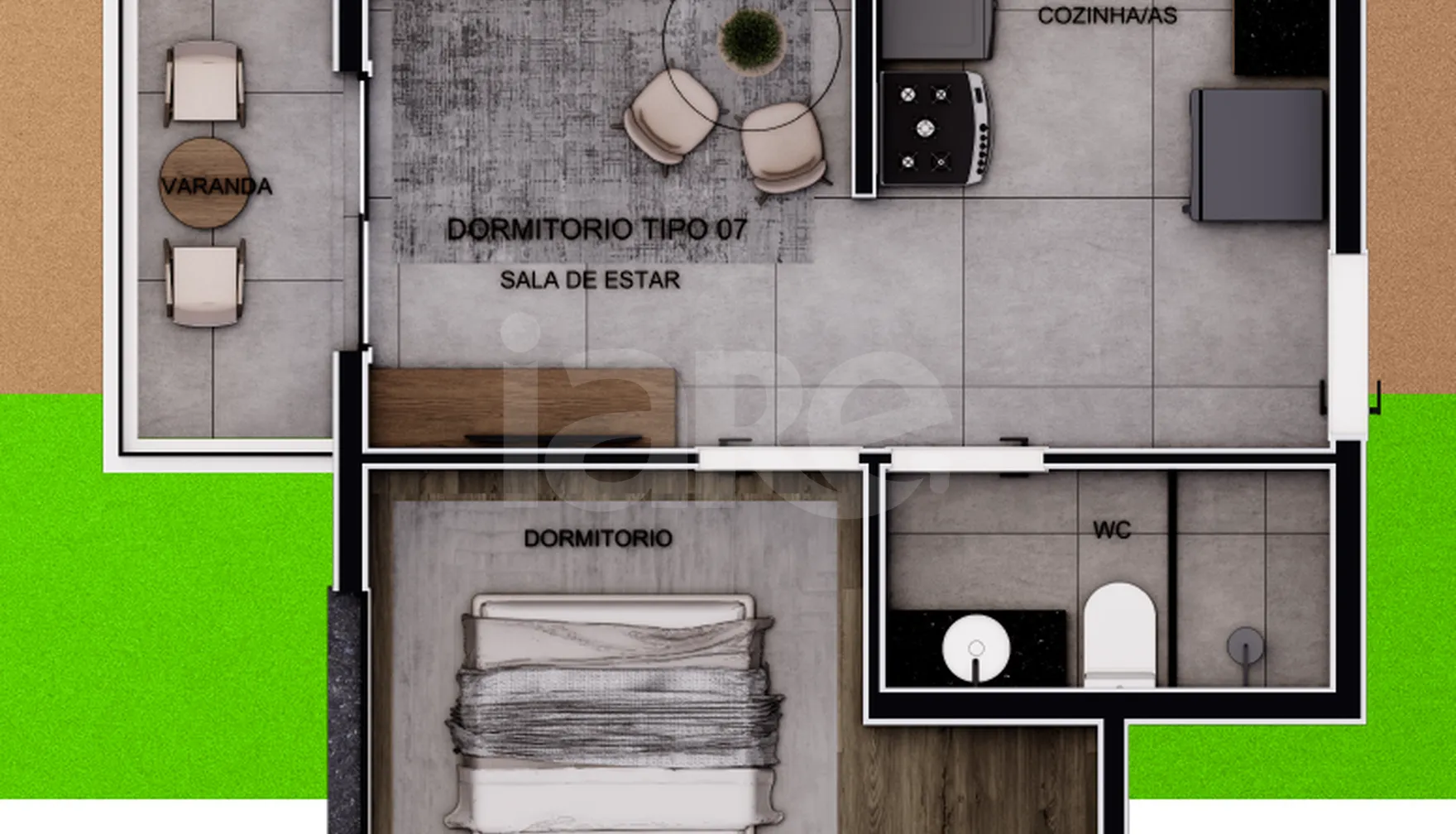 Planta — Apartamento 28,73 m²