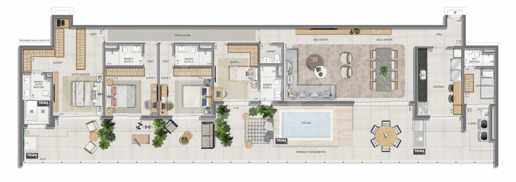 Planta — Cobertura Horizontal 281,03 m²