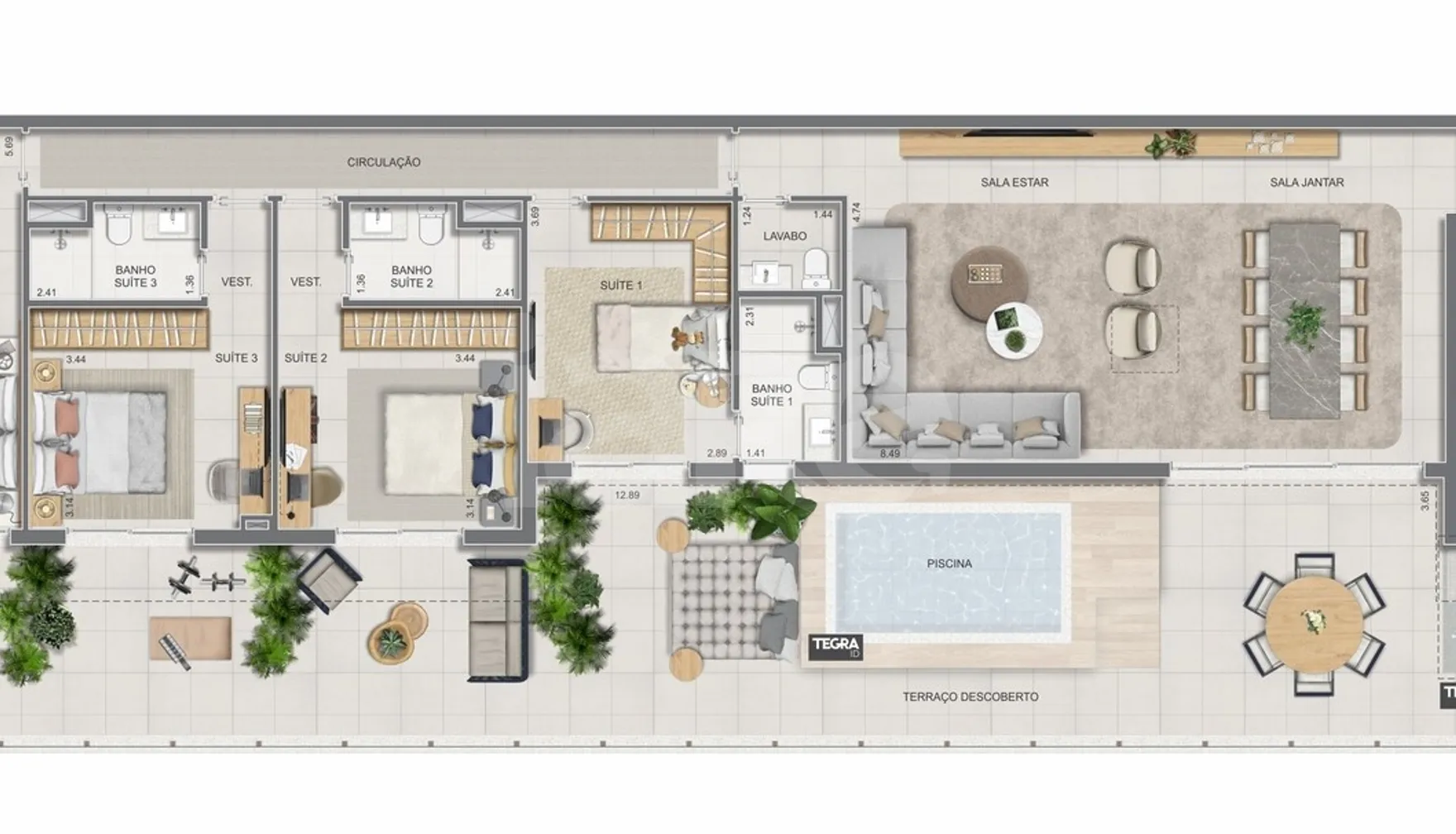 Planta — Cobertura Horizontal 281,03 m²
