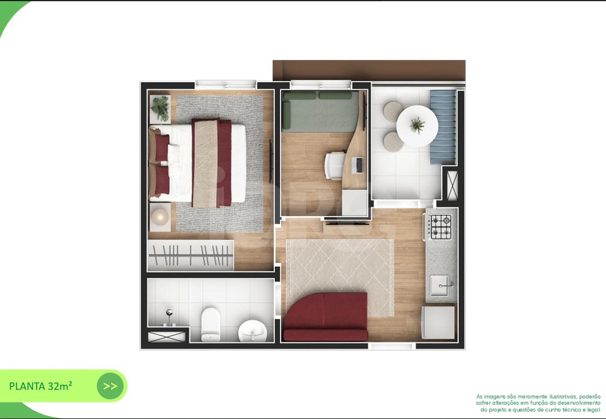 Planta — Apartamento 38 m²