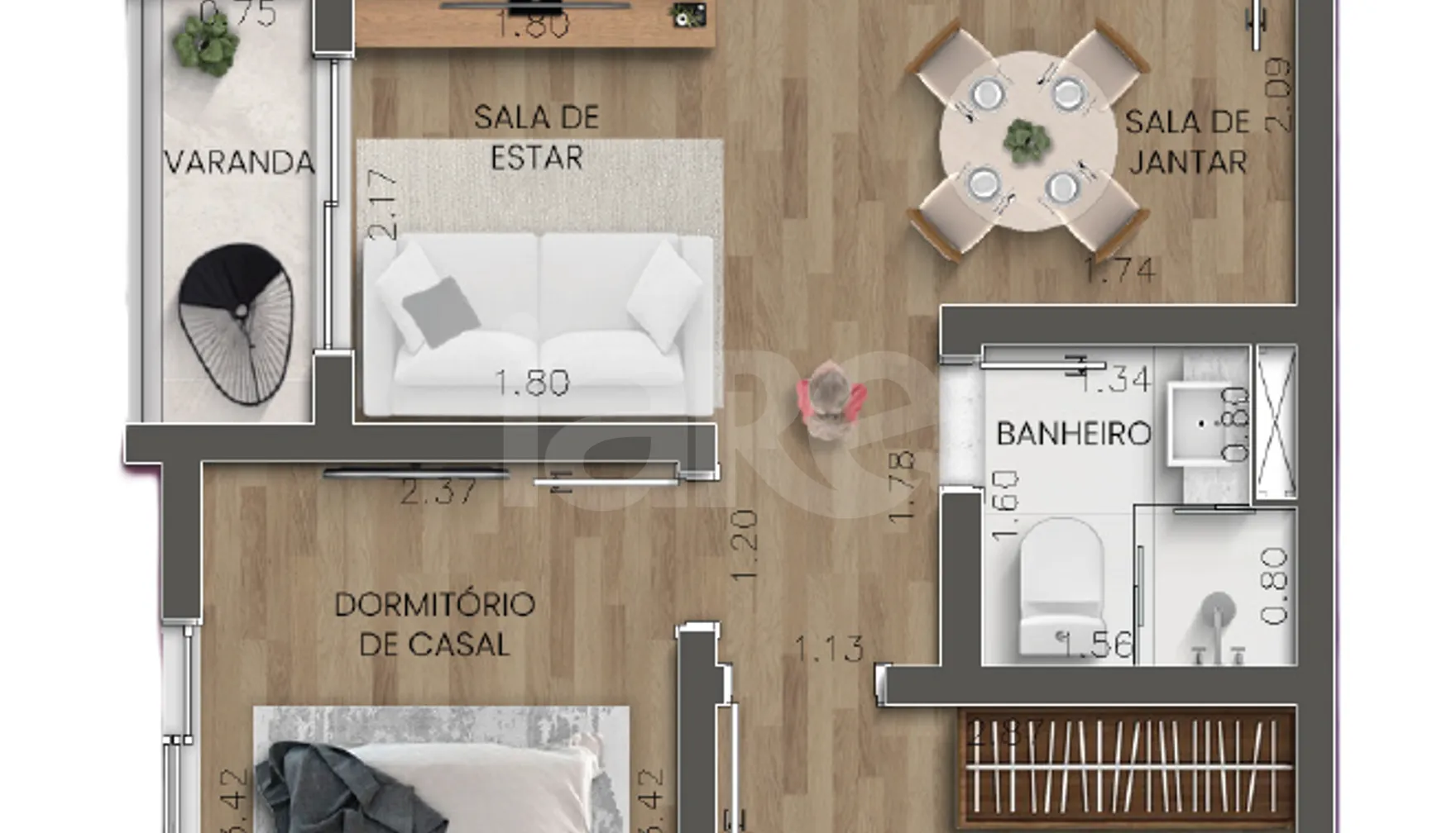 Planta — Apartamento 41,61 m²