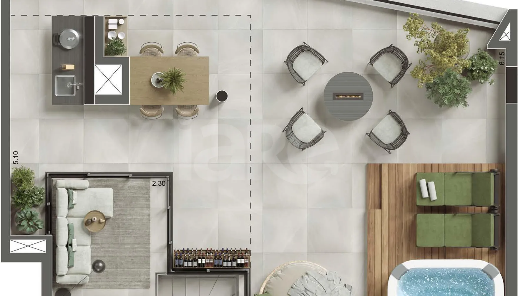 Planta — Cobertura Duplex 146,75 m²