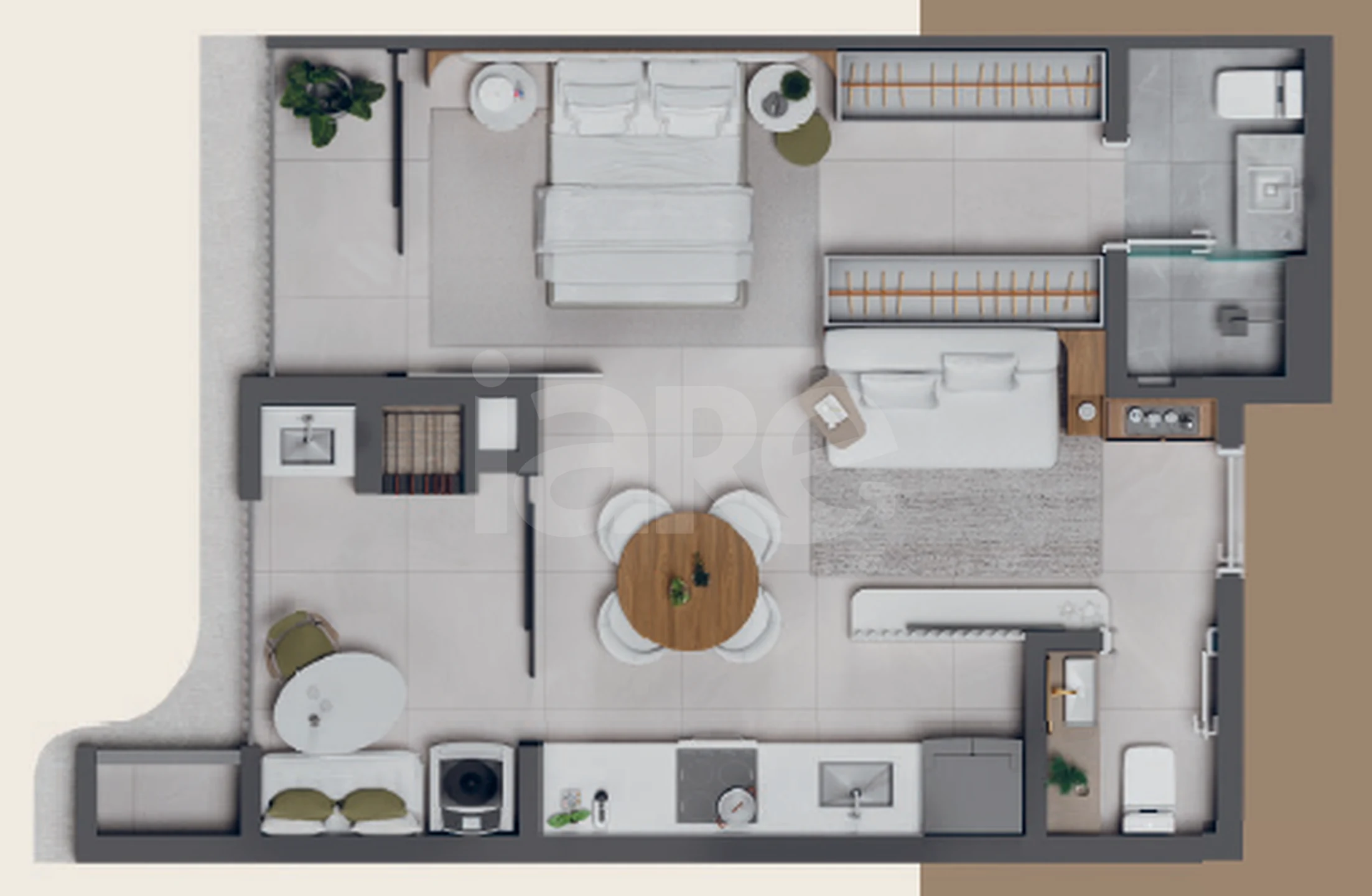 Planta — Apartamento 42,3 m²