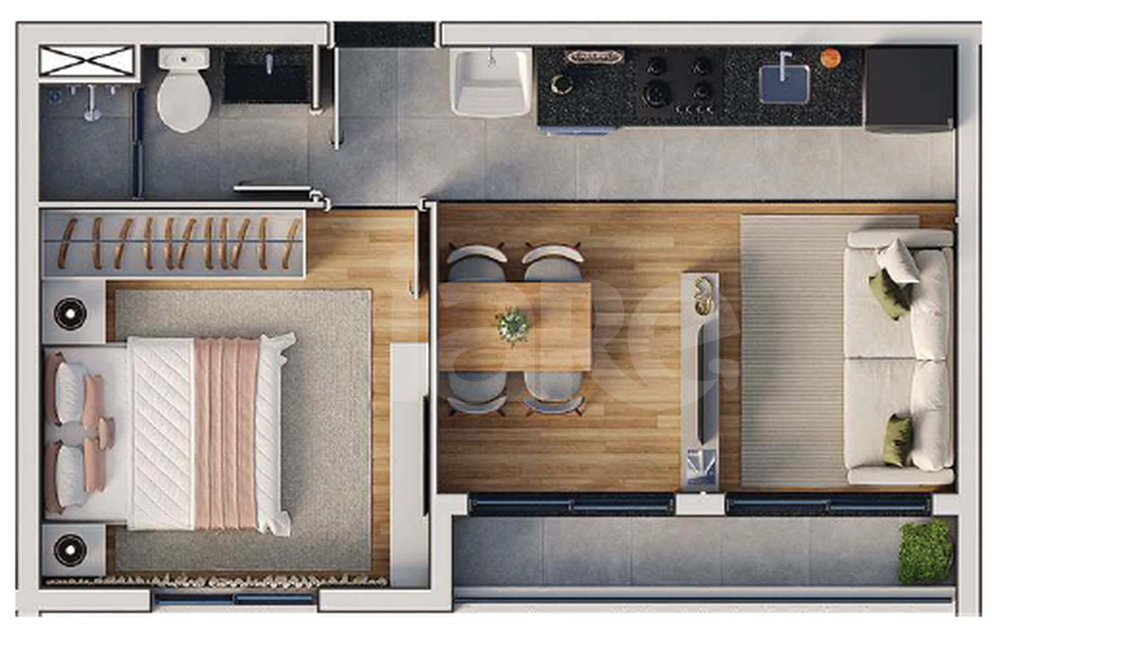 Planta — Apartamento 34,76 m²