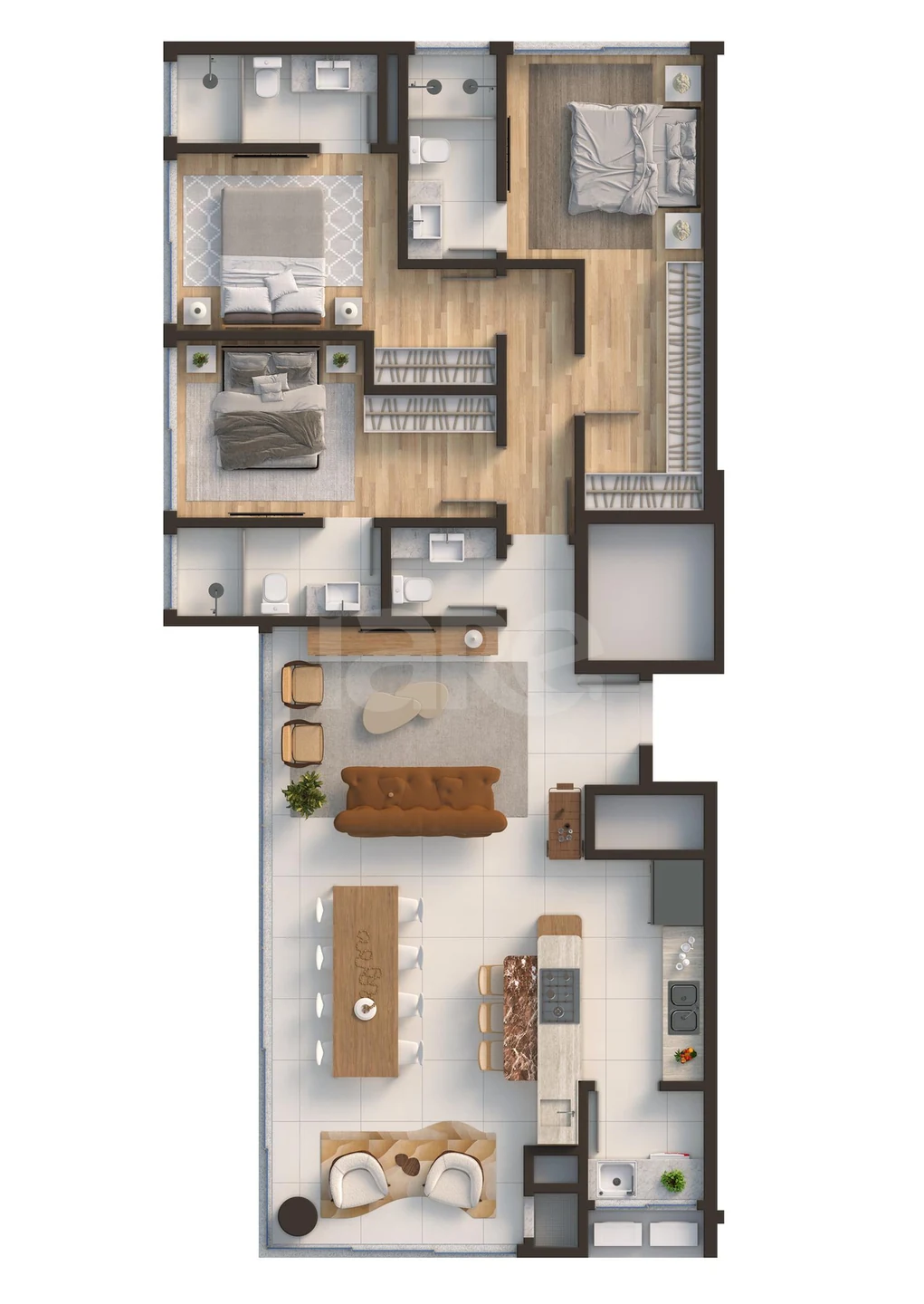 Planta — Apartamento 123 m²