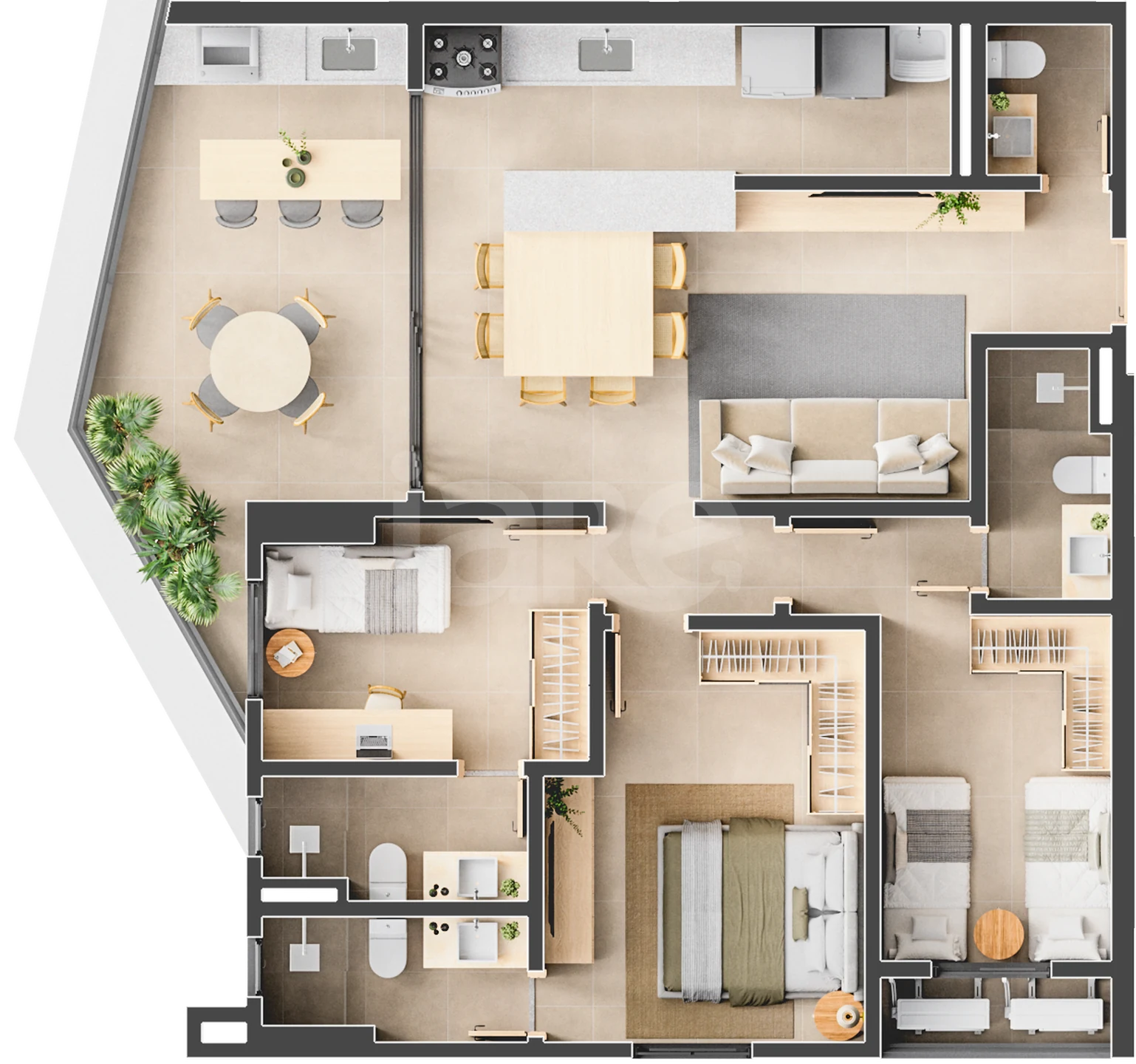 Planta — Apartamento 99,14 m²