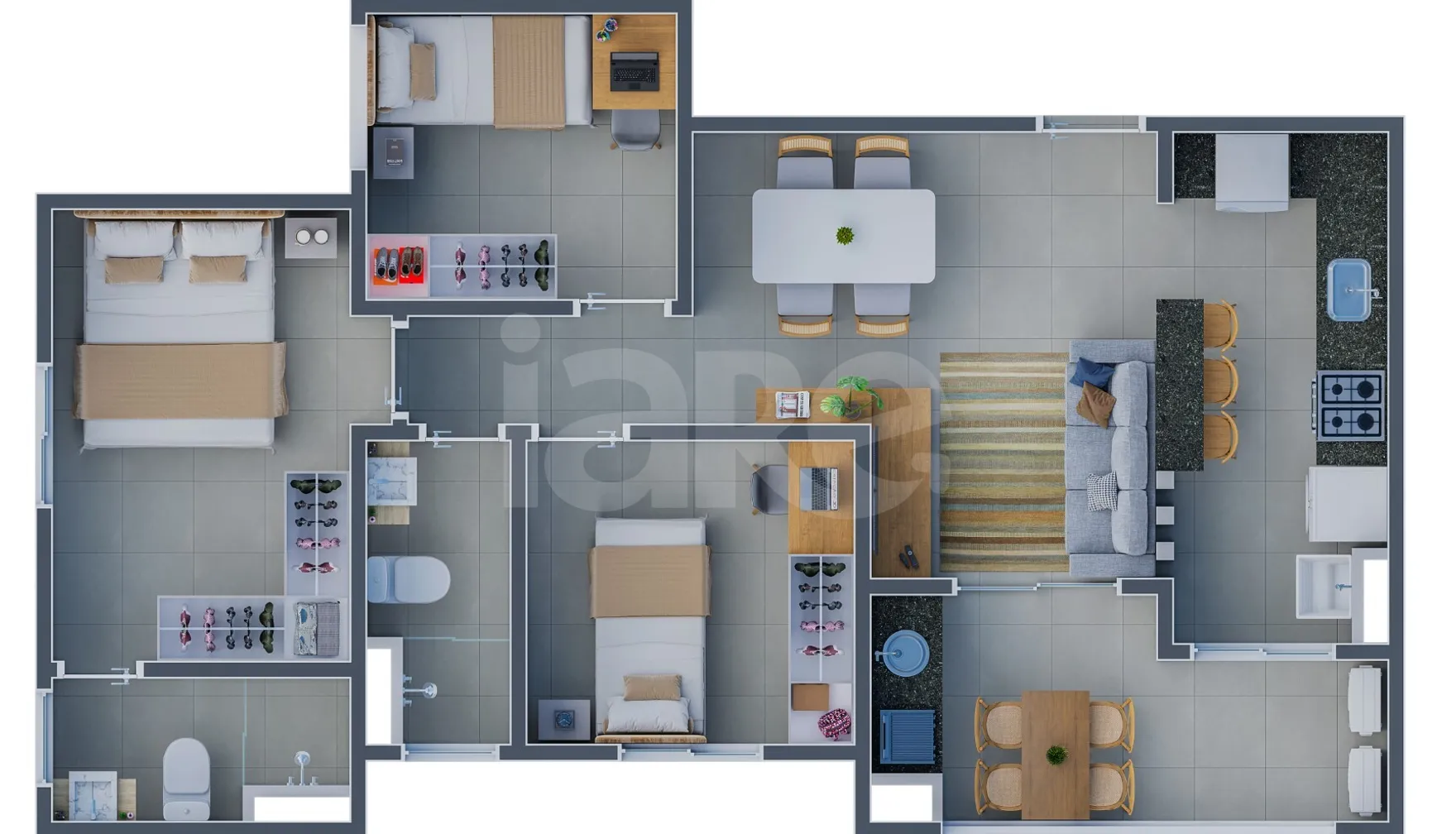 Planta — Apartamento 67,68 m²