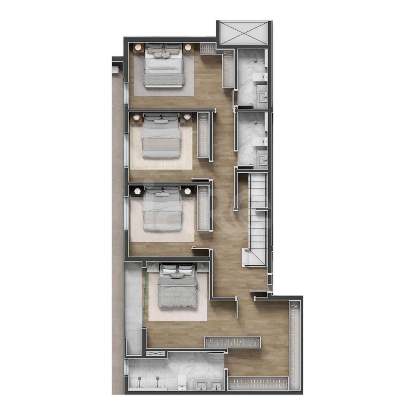 Planta — Cobertura Duplex 195,65 m² · 1º pavimento