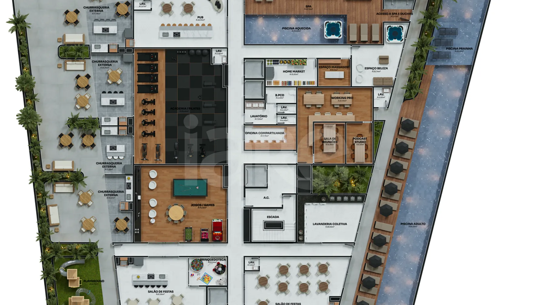 Planta — Pavimento lazer
