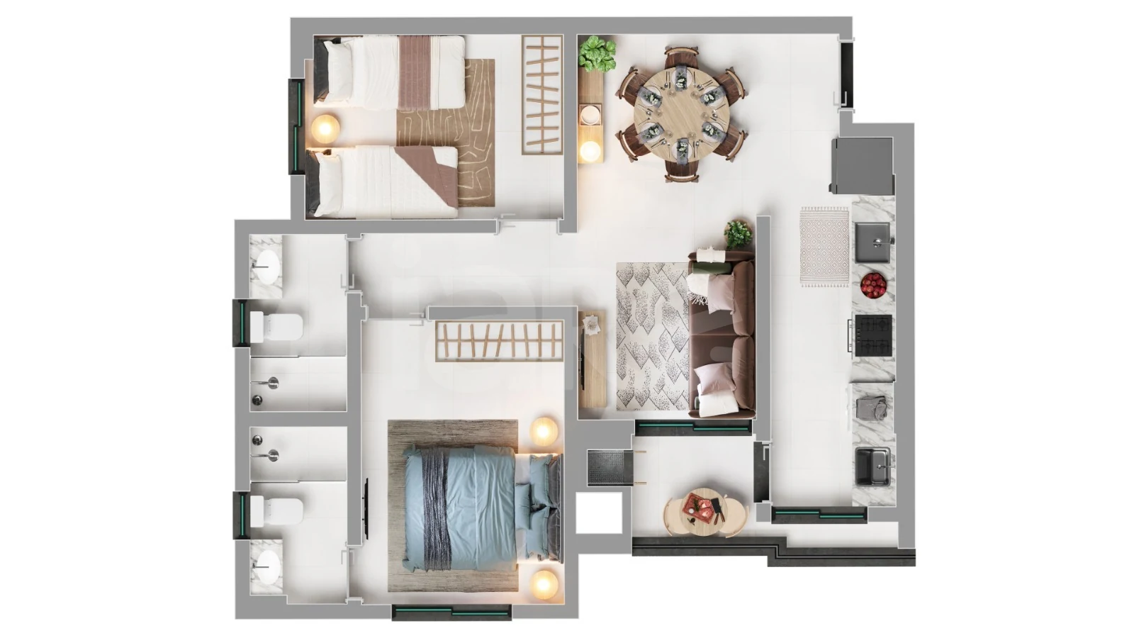 Planta — Apartamento 56,11 m²