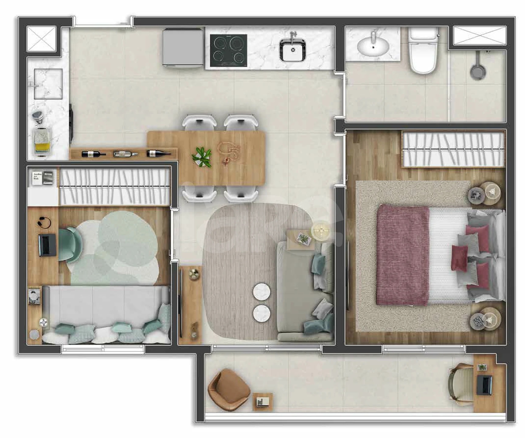 Planta — Apartamento 40,01 m²