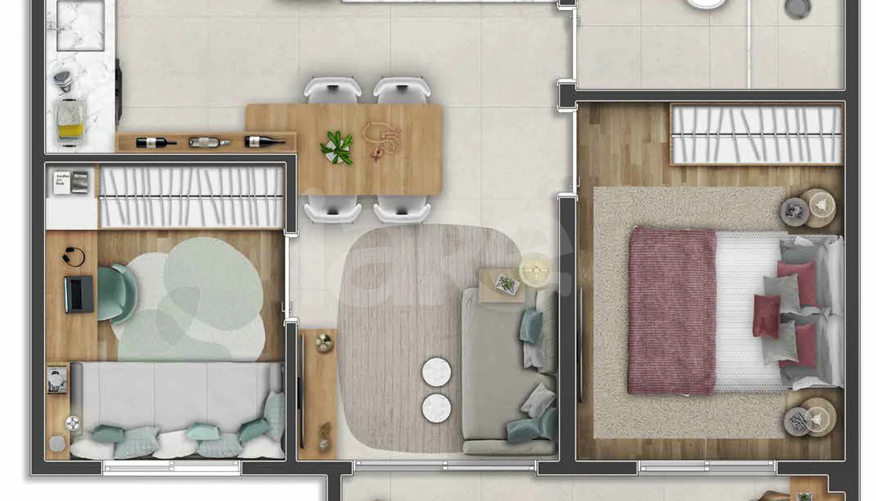 Planta — Apartamento 40,01 m²