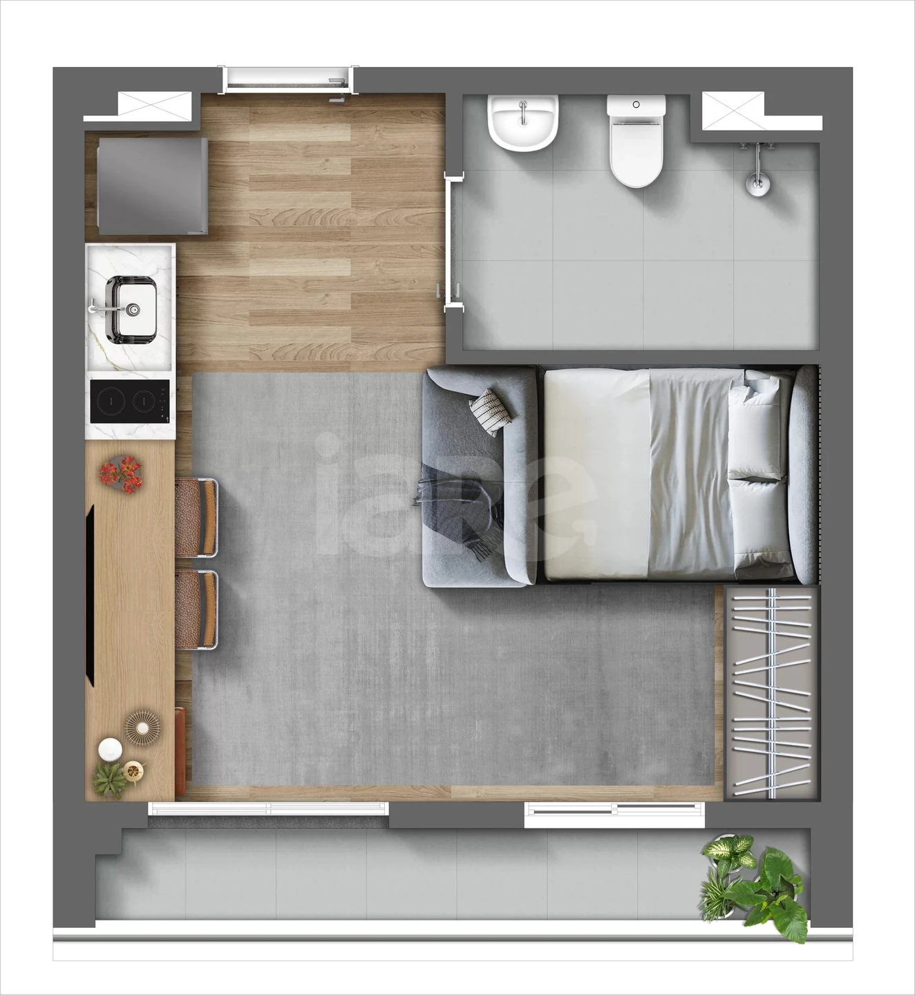 Planta — Apartamento 29,66 m²