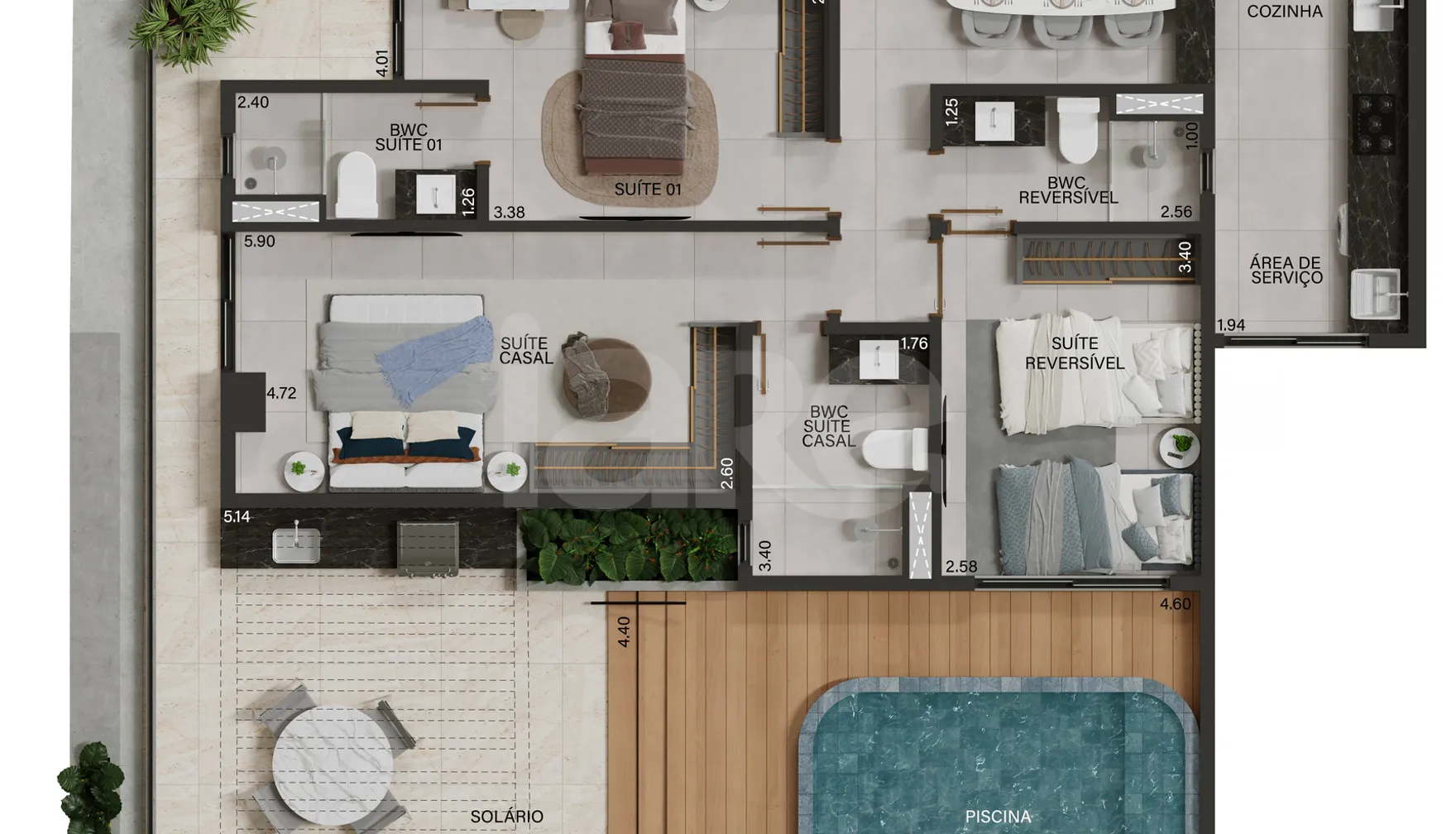Planta — Garden 169,89 m²