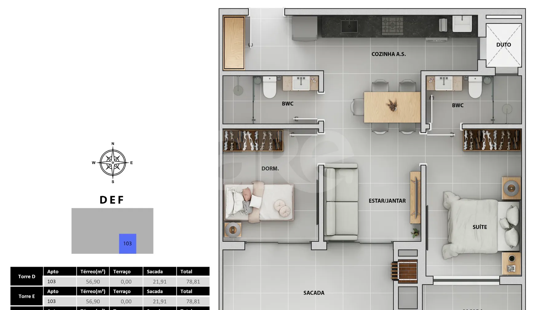 Planta — Garden 77,92 m²
