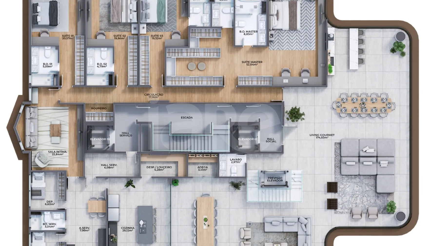 Planta — Cobertura Duplex 862,76 m²