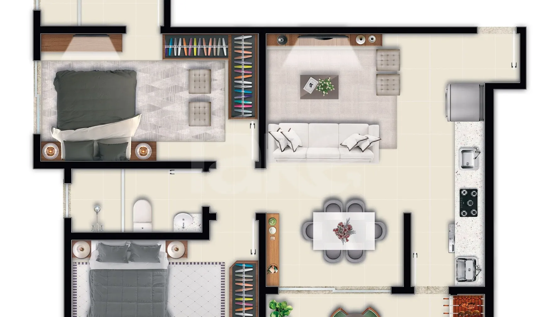 Planta — Apartamento 68,82 m²