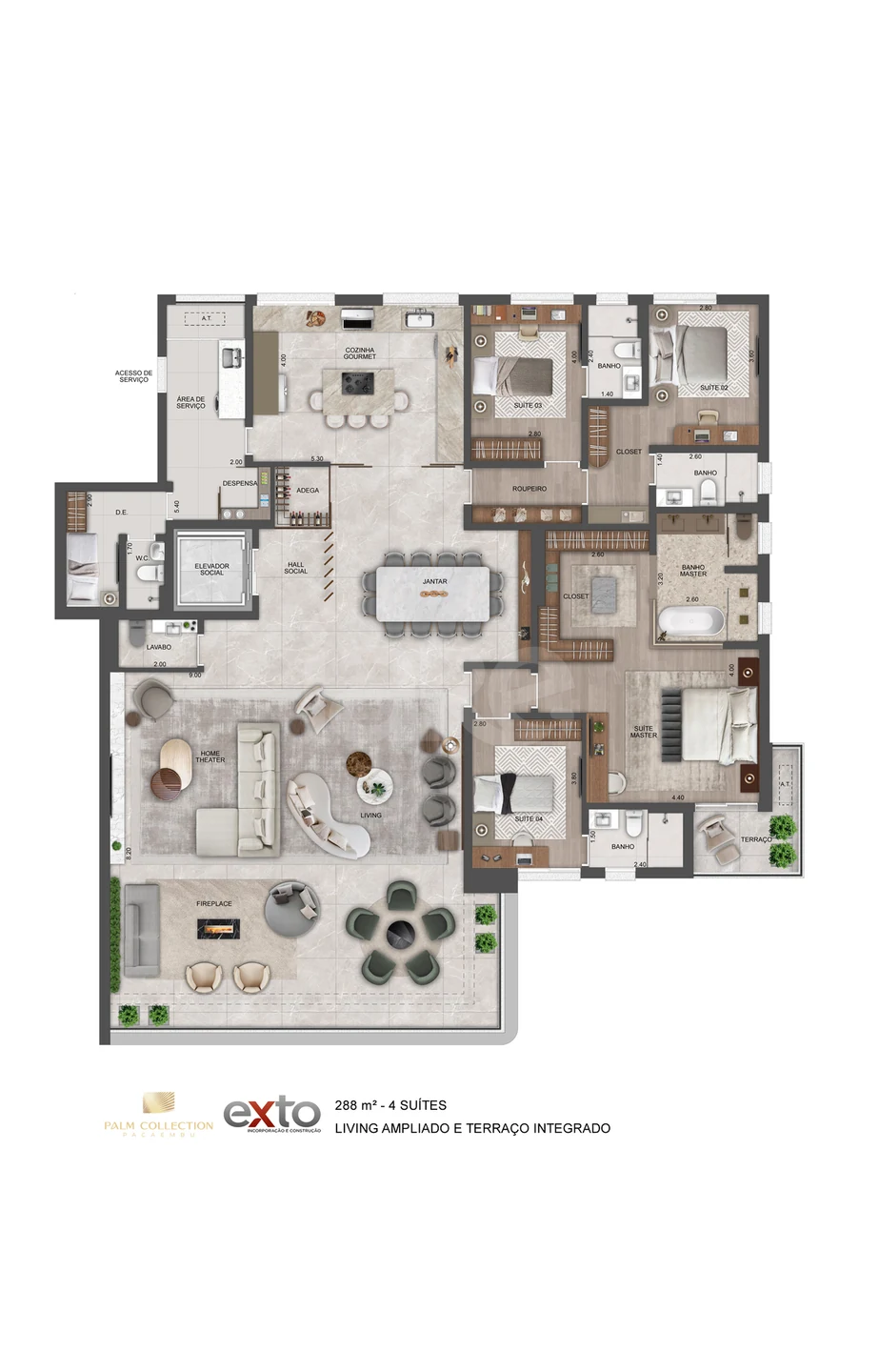 Planta — Apartamento 345,05 m²