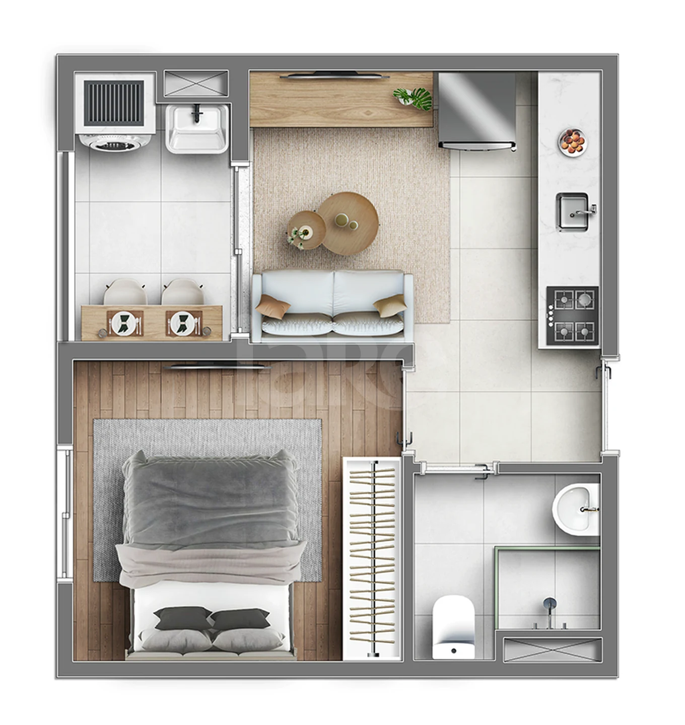 Planta — Apartamento 26,1 m²