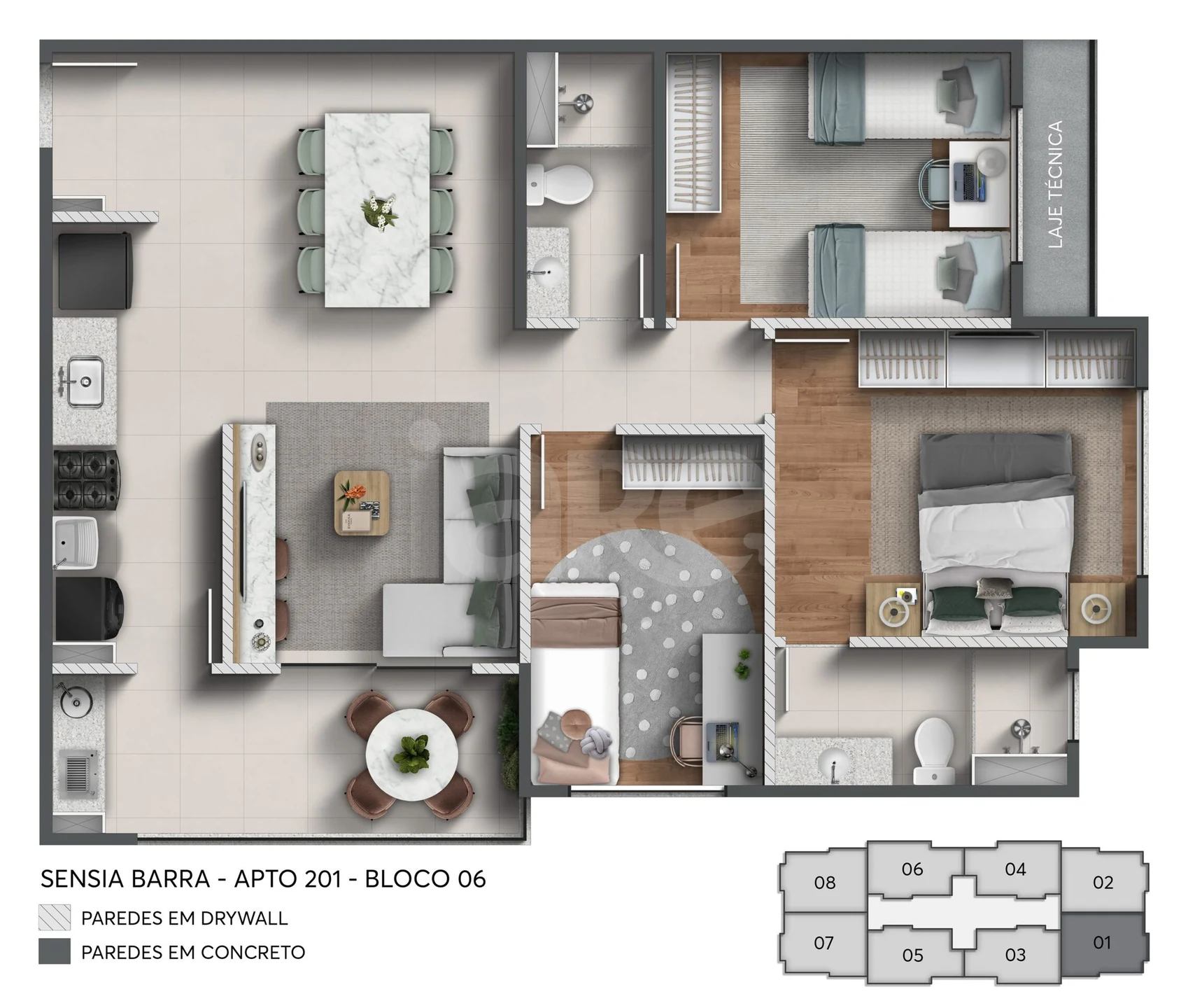 Planta — Apartamento 66,05 m²