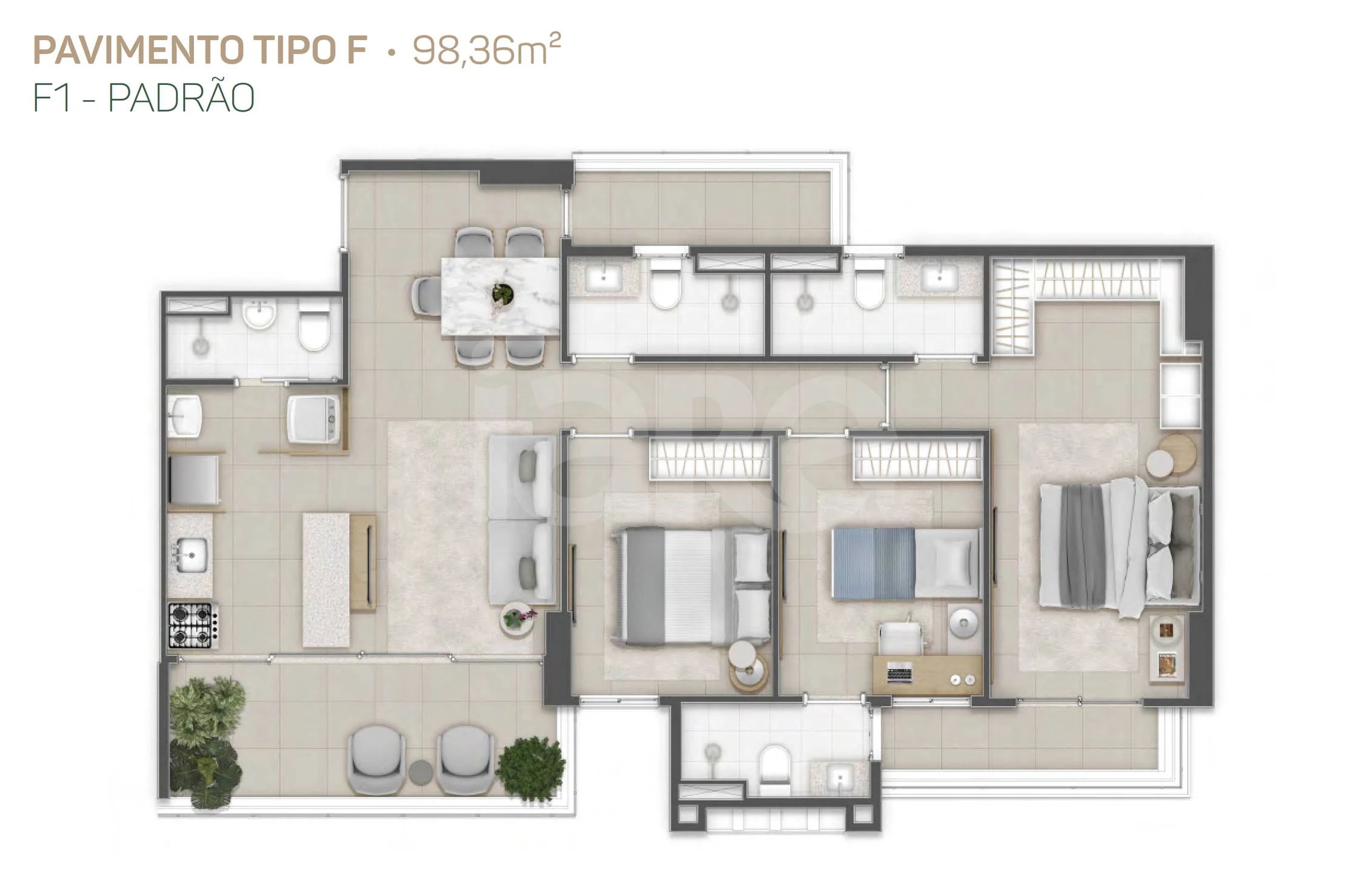 Planta — Tipo F - Padrão