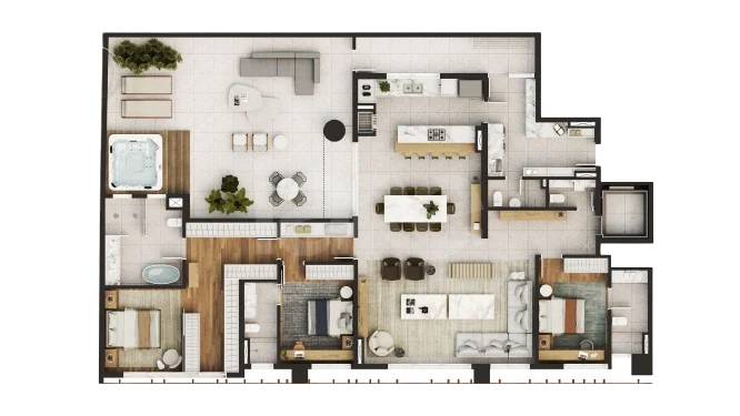Planta — Garden 200,44 m² · 1º pavimento