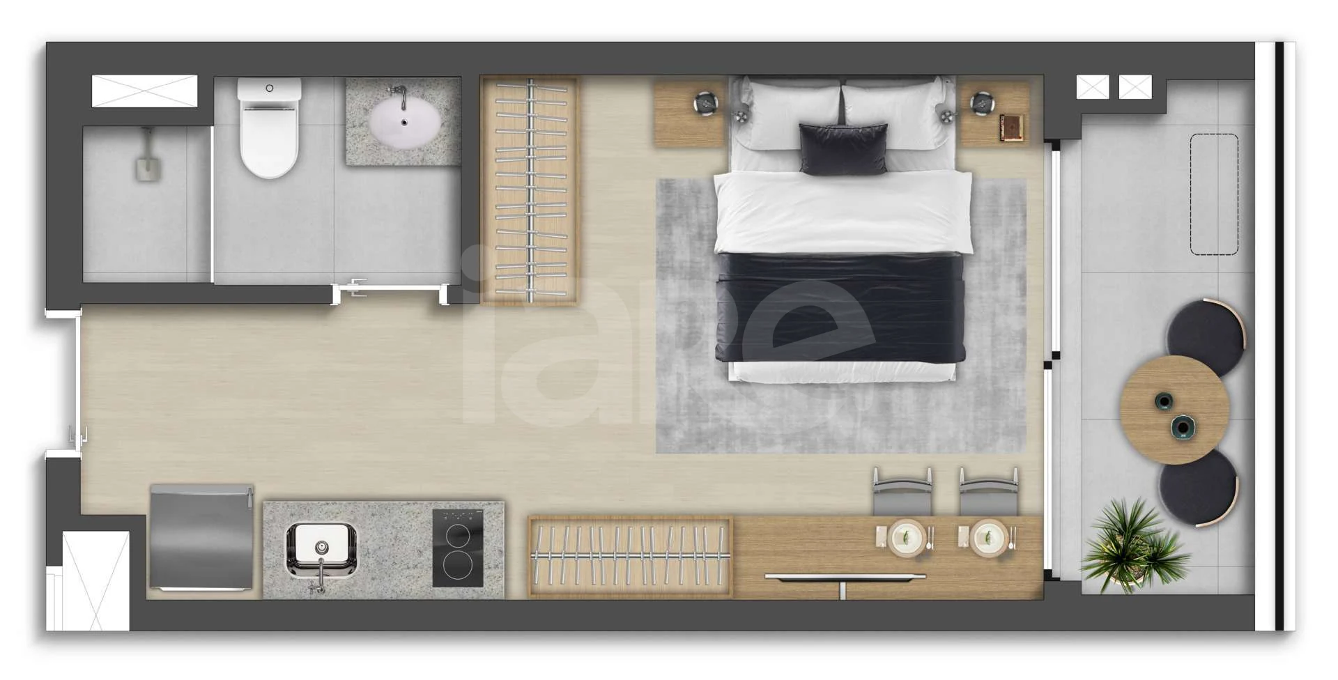 Planta — Apartamento 34,68 m²