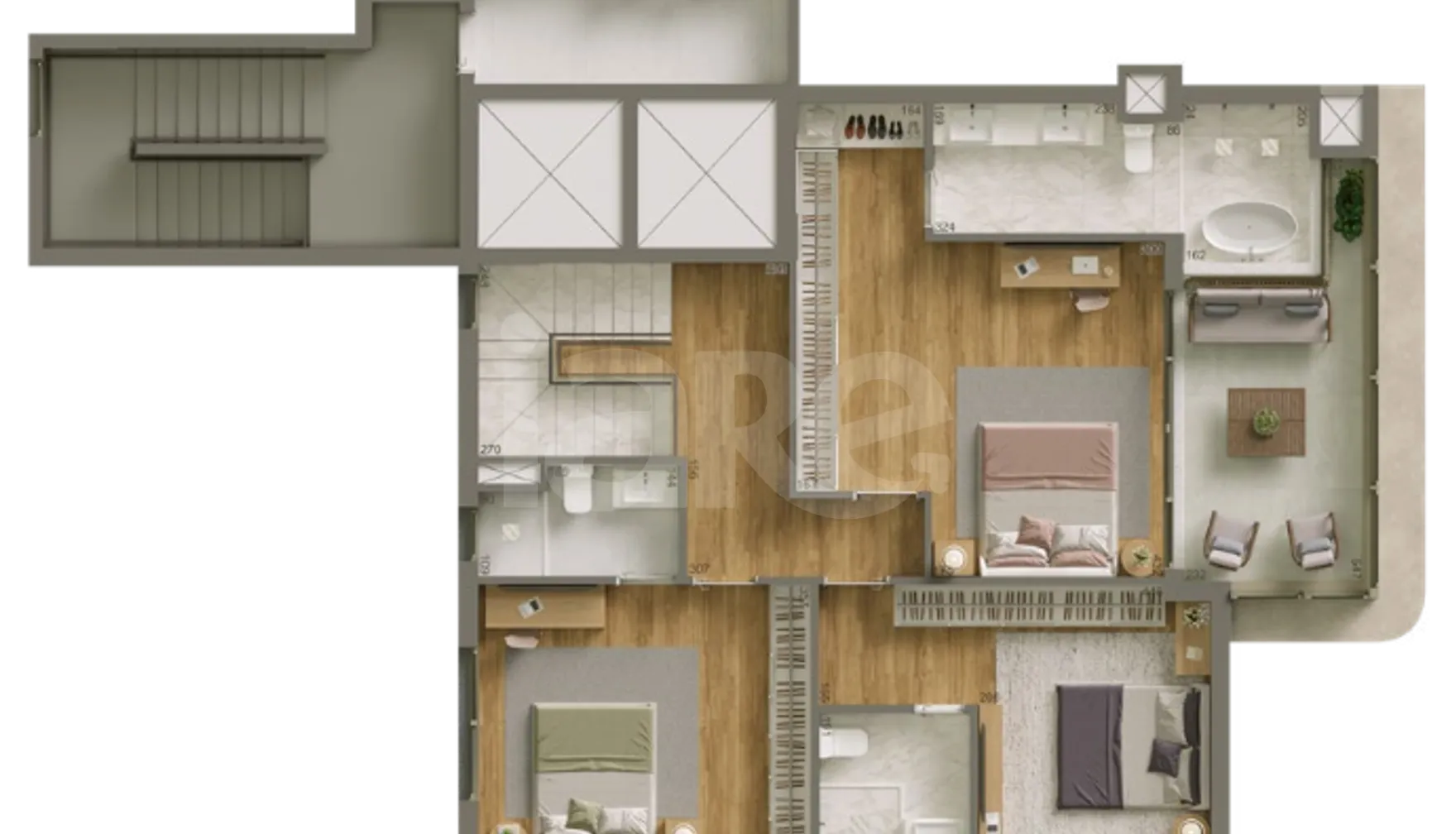 Planta — Apartamento 155,8 m²