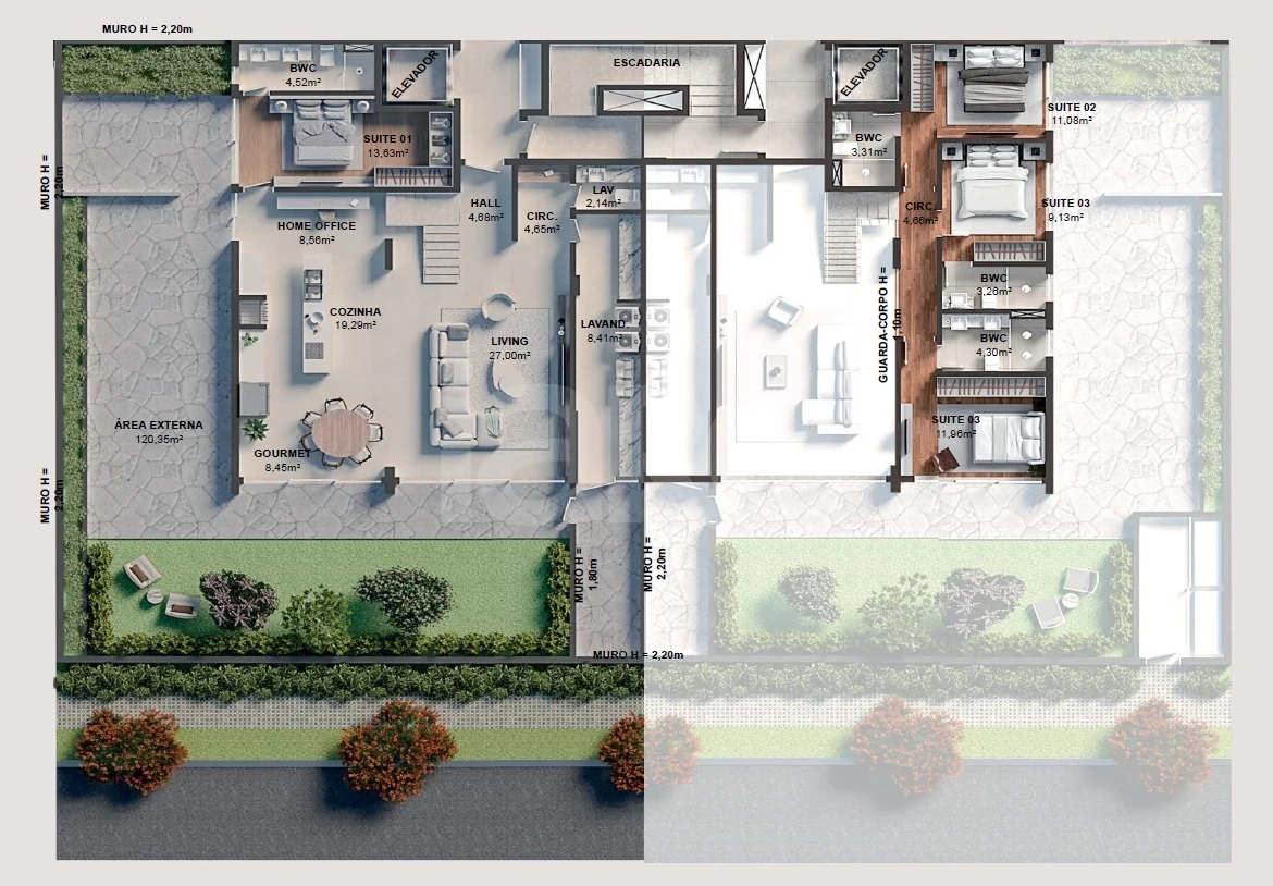 Planta — Garden 299 m²