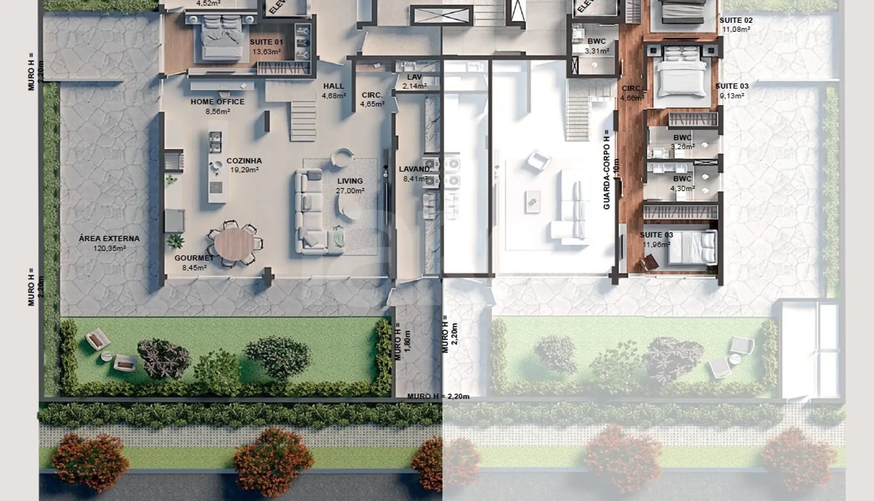Planta — Garden 299 m²
