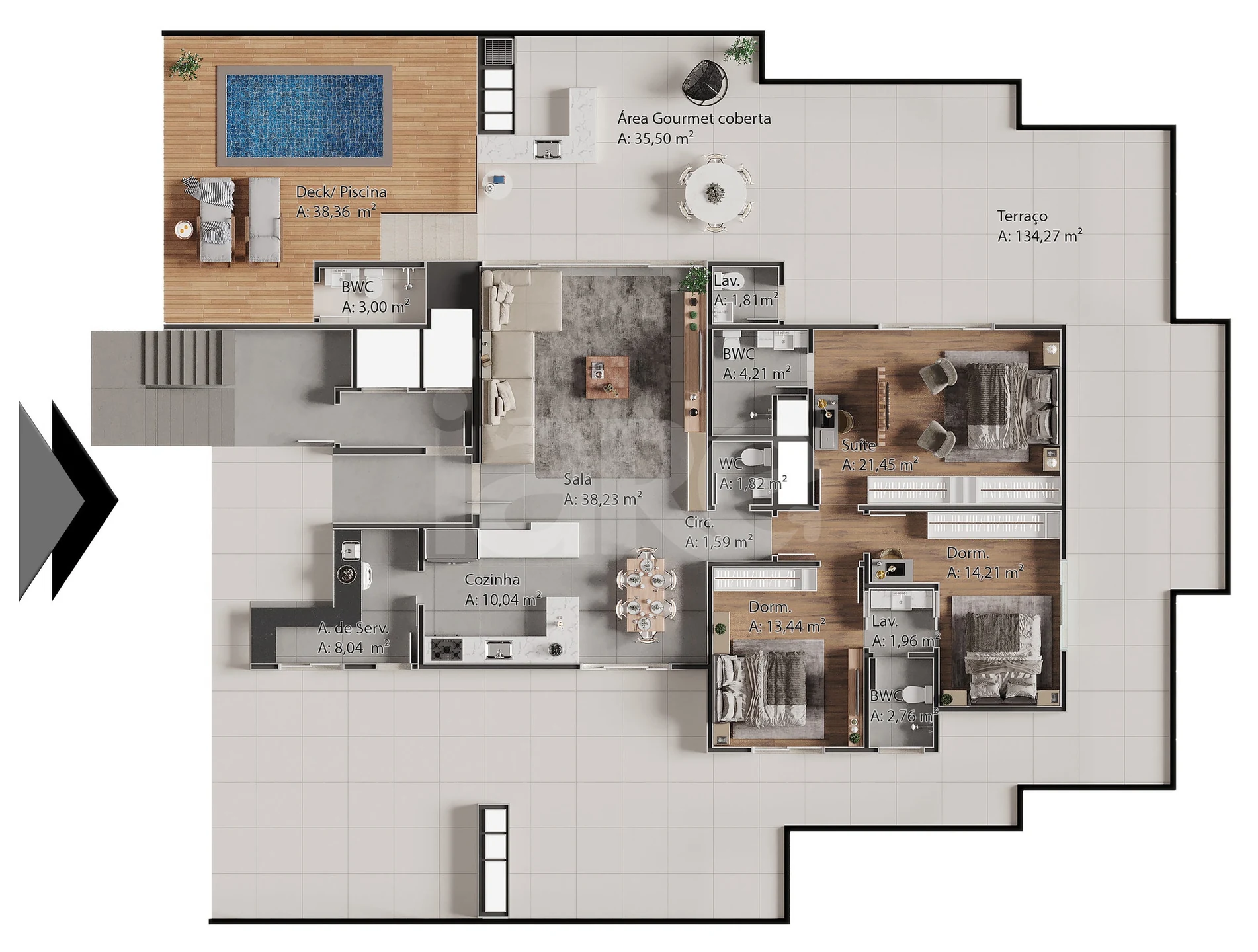 Planta — Cobertura Horizontal 363,06 m²