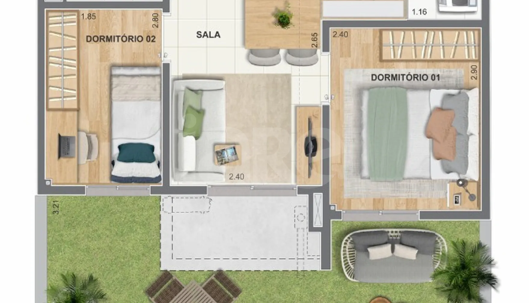 Planta — Garden 59,08 m²