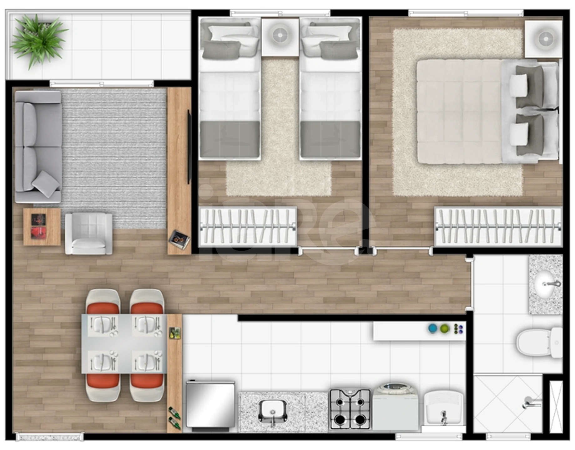 Planta — Apartamento 43,38 m²