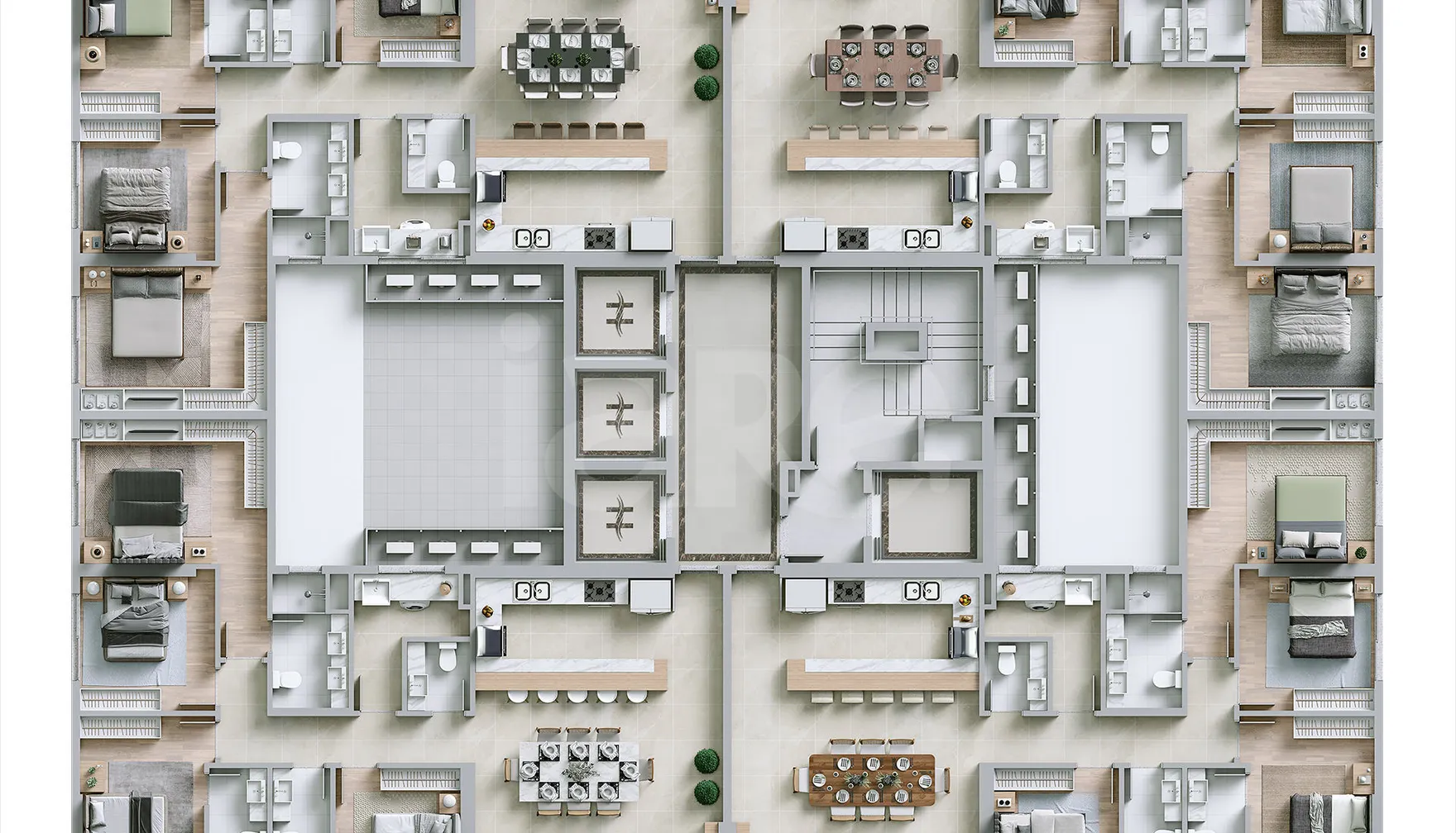 Planta — Pavimento diferenciado 1