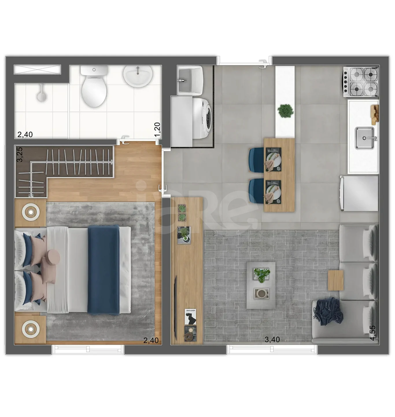 Planta — Apartamento 27,7 m²