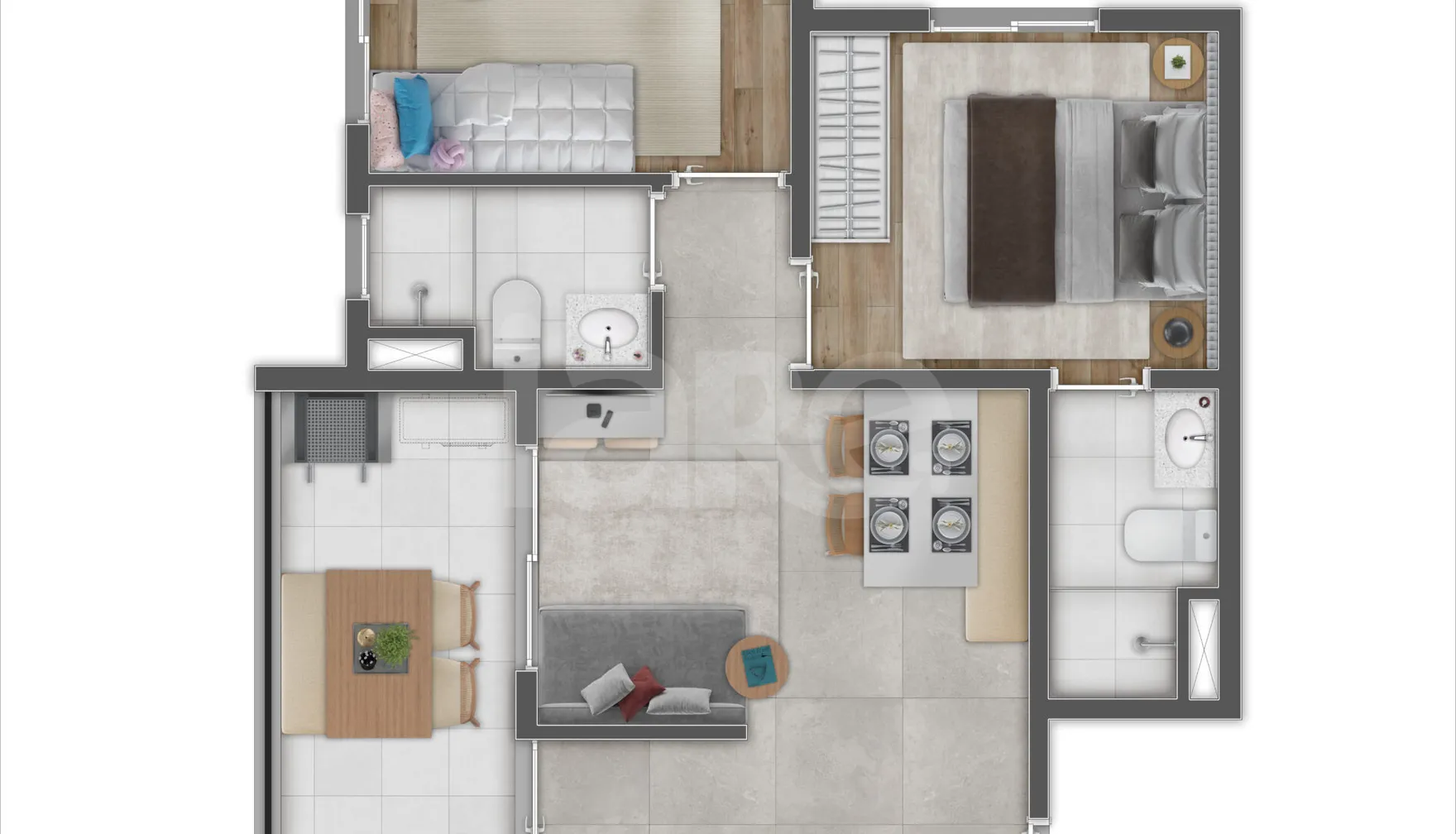 Planta — Apartamento 46,62 m²