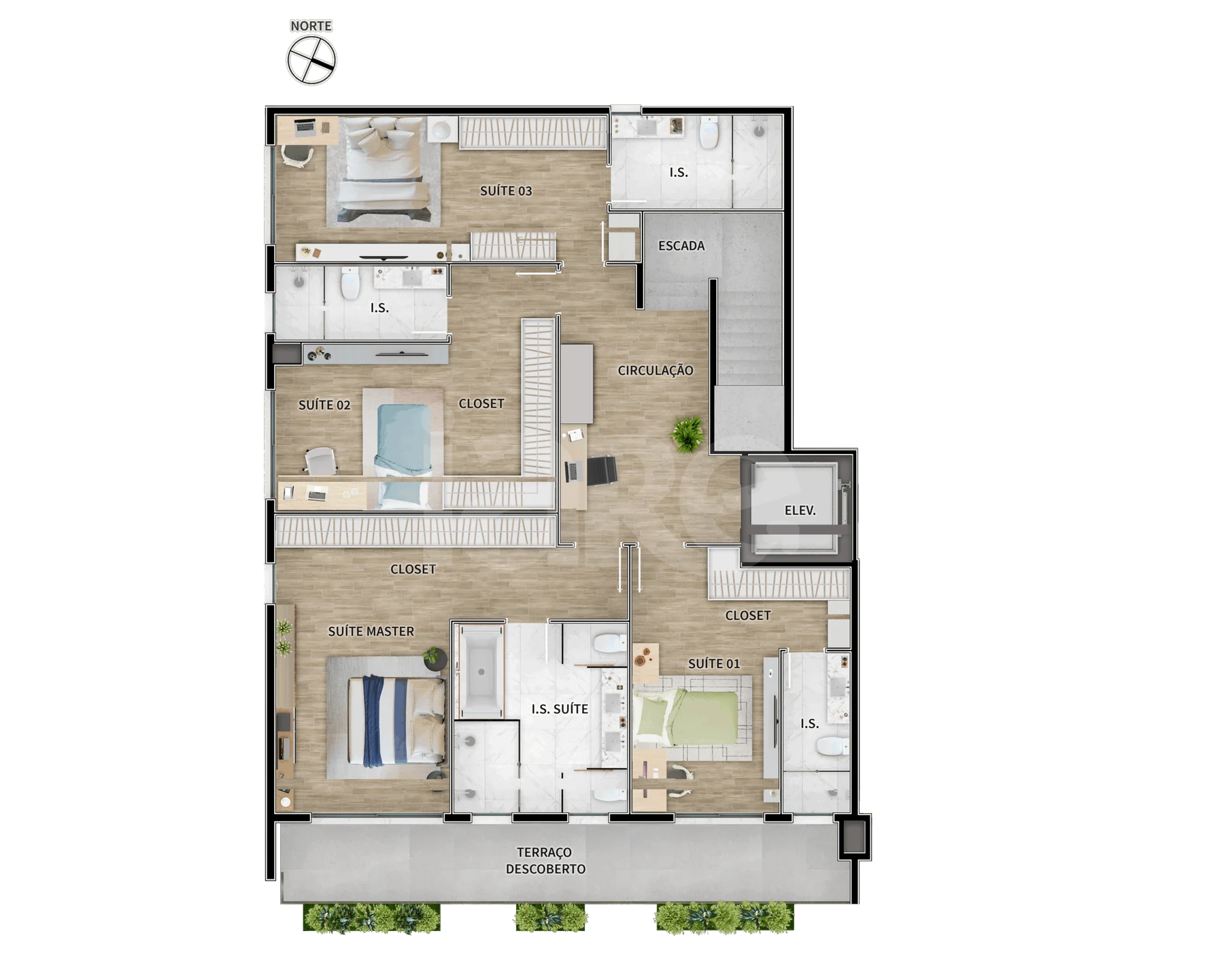 Planta — Cobertura Duplex 421,75 m²
