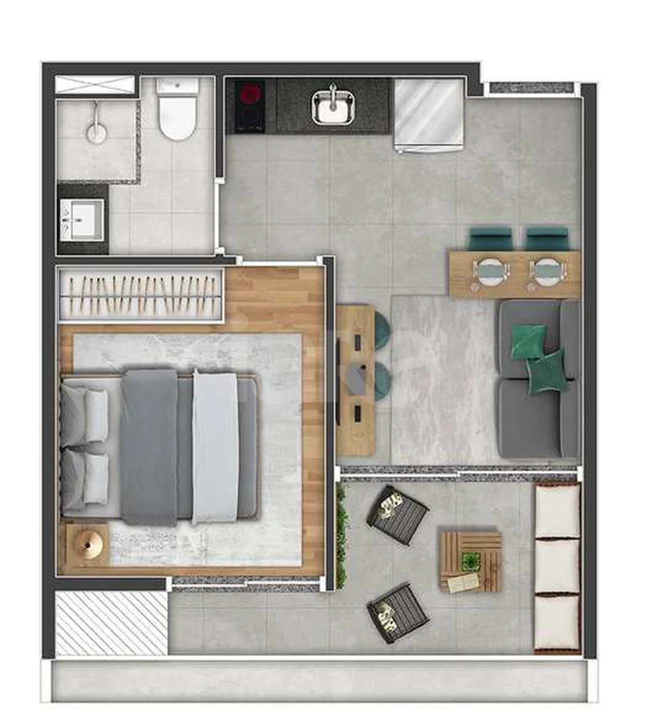 Planta — Apartamento 25,83 m²