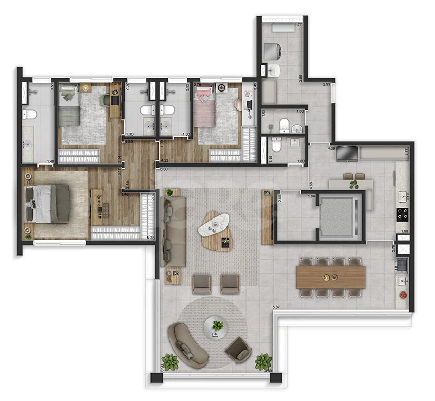 Planta — Apartamento 174,85 m²