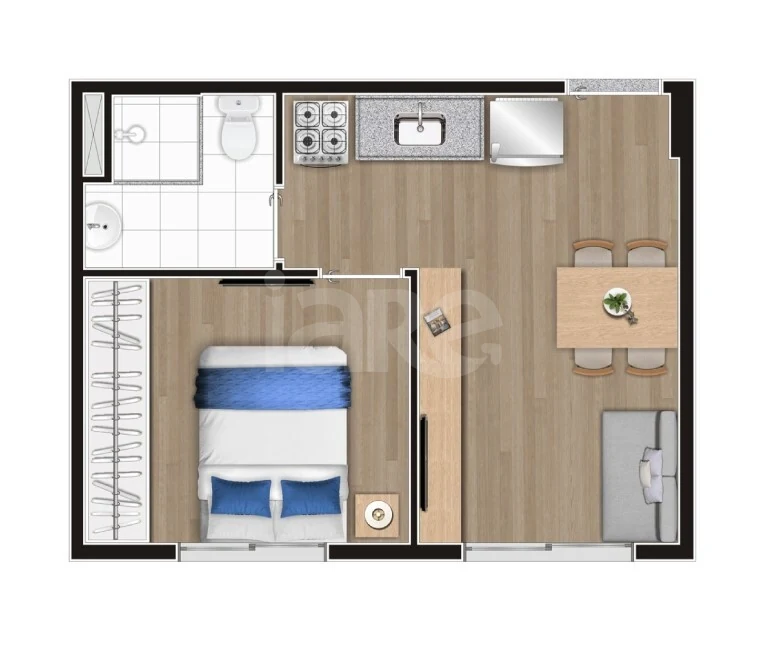 Planta — Apartamento 28,19 m²