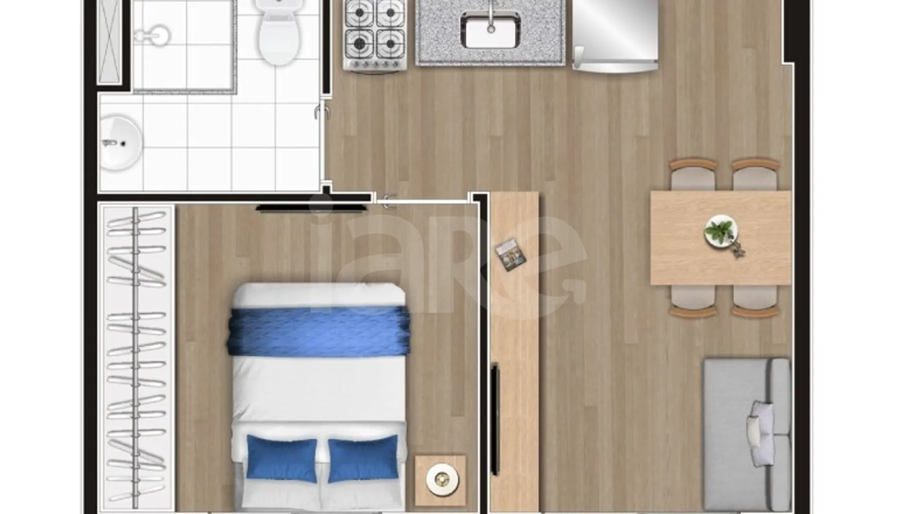 Planta — Apartamento 28,19 m²