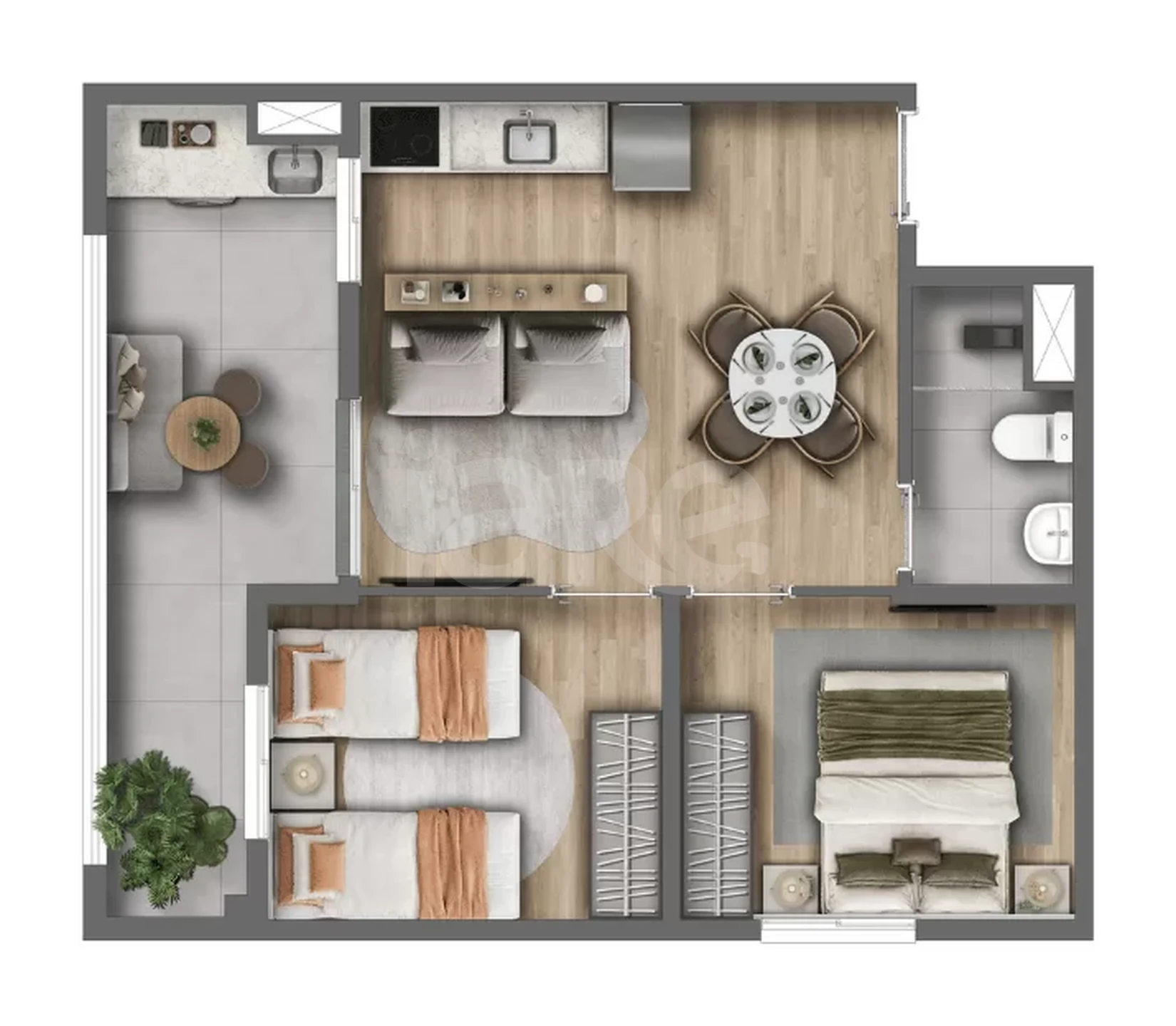 Planta — Apartamento 47,56 m²