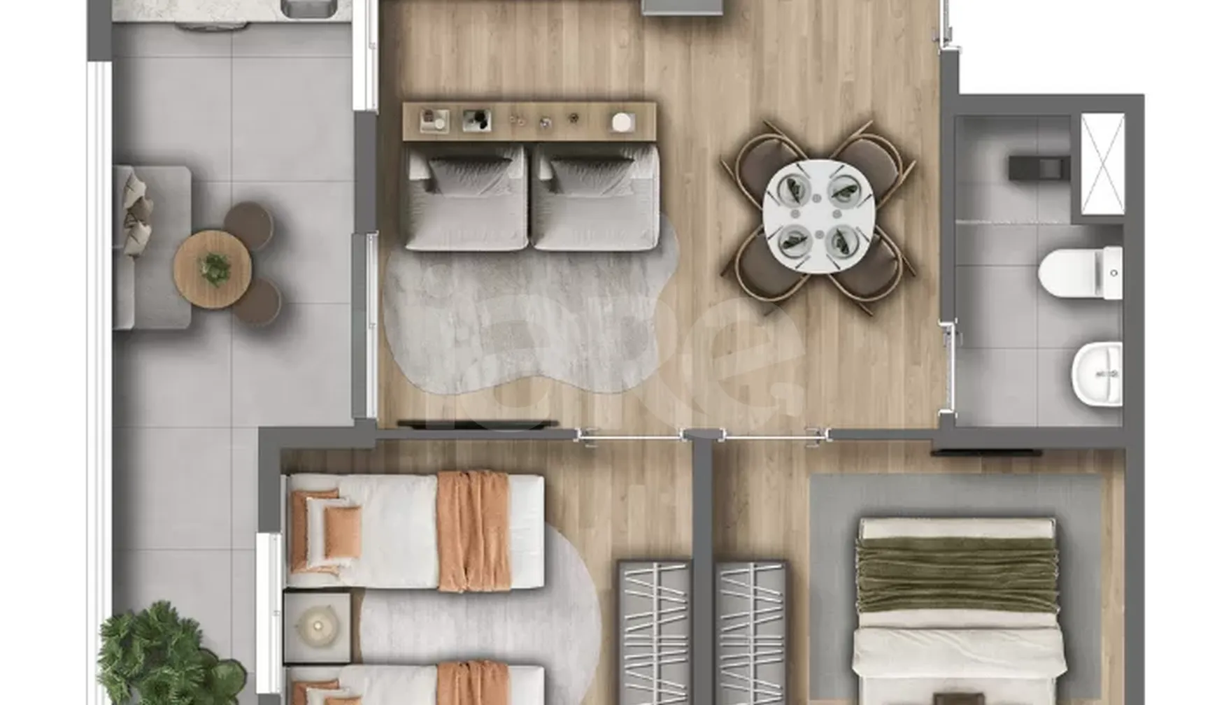 Planta — Apartamento 47,56 m²