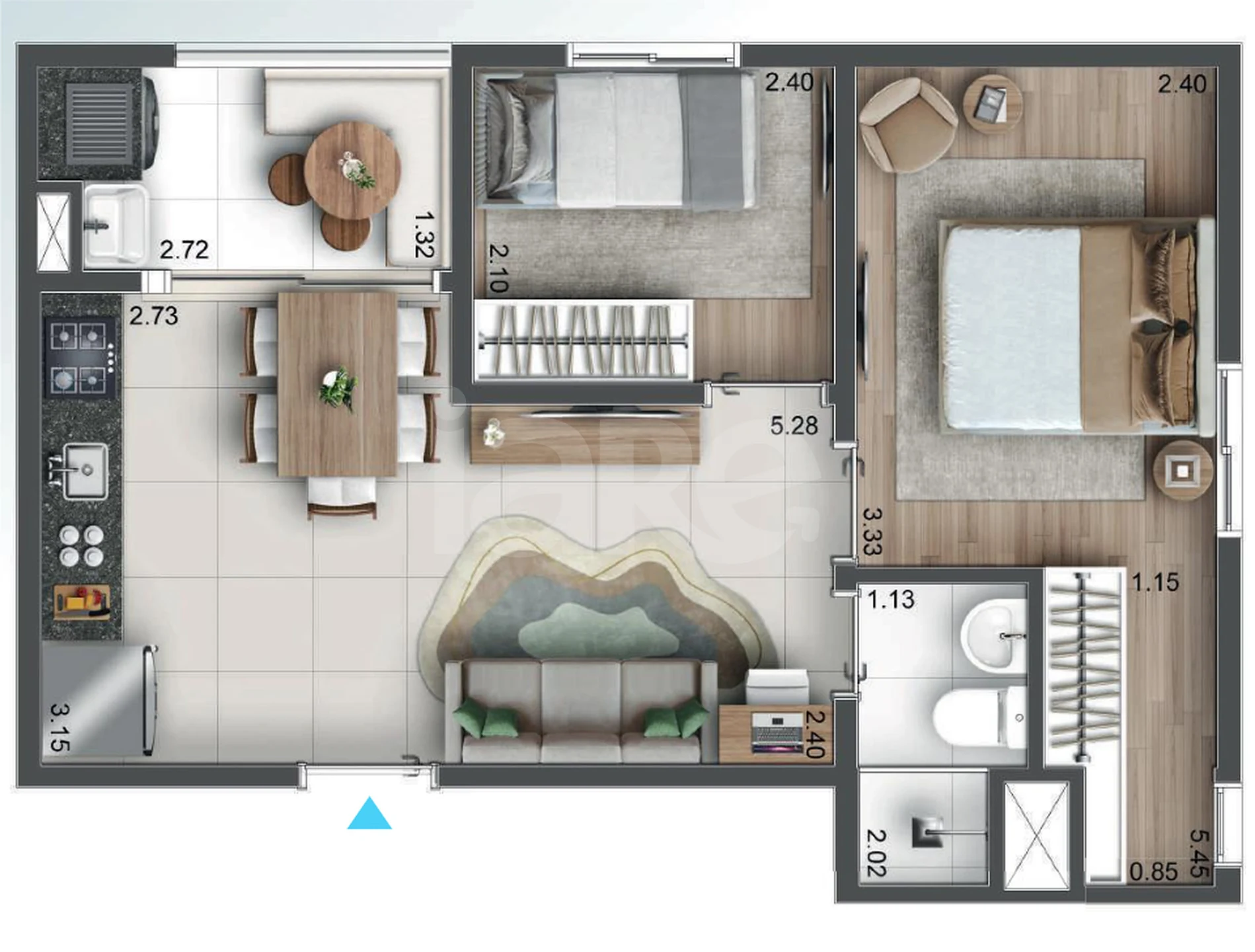 Planta — Apartamento 41 m²