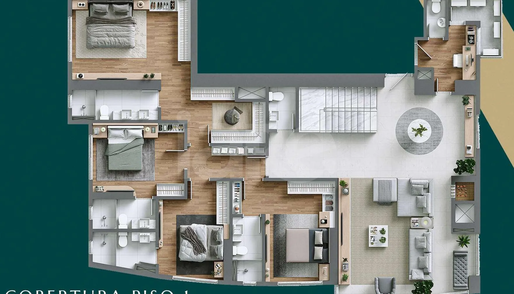 Planta — Cobertura Duplex 388,9 m²