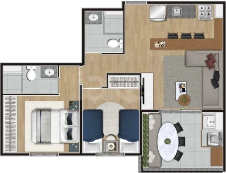 Planta — Apartamento 55,92 m²