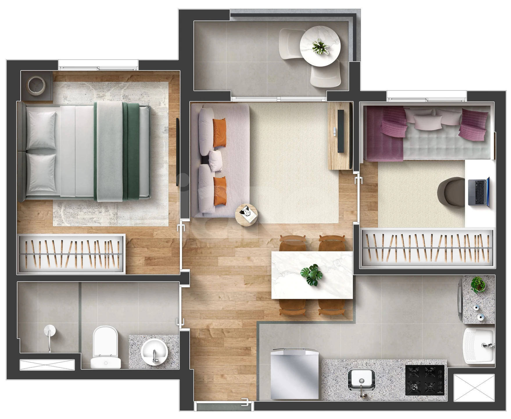 Planta — Apartamento 36,53 m²
